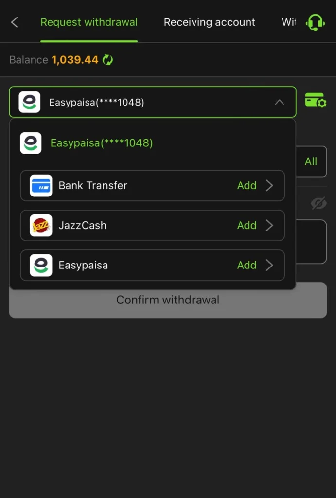 bet877 game withdrawal methods